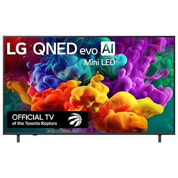 Front view of 65 inch LG QNED evo AI QNED84 Mini LED 4K Smart TV 2026 65QNED84BAA